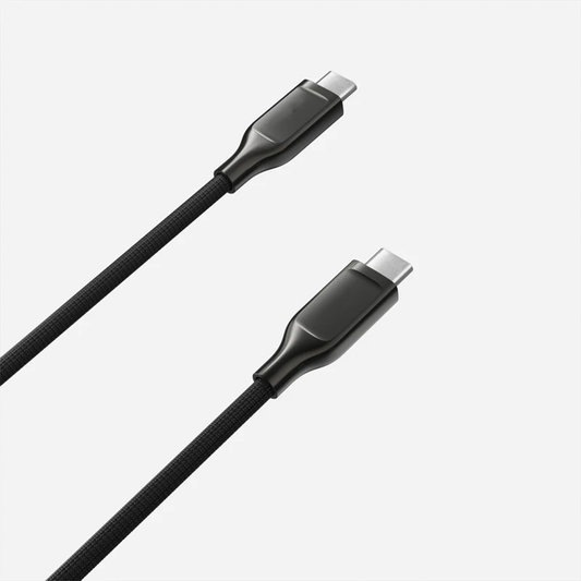 Short Length Type-C To Type-C Charging Cord, High Power PD Compatible Braided Data Cable For Portable Devices
