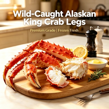 Premium Wild-Caught AlaskanKing Crab Legs - Jumbo Size,Flash Frozen for Freshness