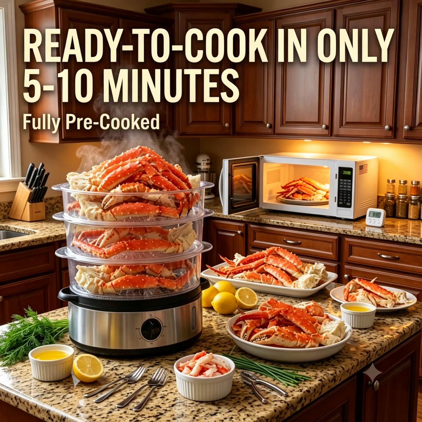 Premium Wild-Caught AlaskanKing Crab Legs - Jumbo Size,Flash Frozen for Freshness