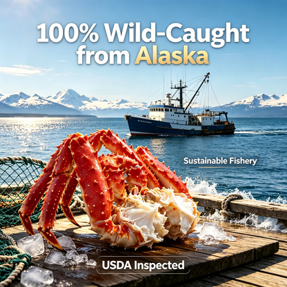 Premium Wild-Caught AlaskanKing Crab Legs - Jumbo Size,Flash Frozen for Freshness