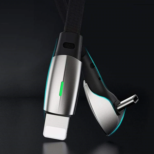 Tangle-Free Retractable Fast Charging Cord, Illuminated Tip Data Transfer Cable For In-Vehicle Daily Usage