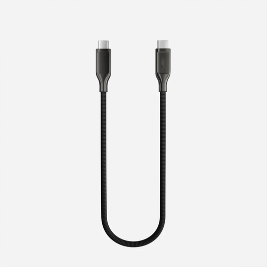 Short Length Type-C To Type-C Charging Cord, High Power PD Compatible Braided Data Cable For Portable Devices
