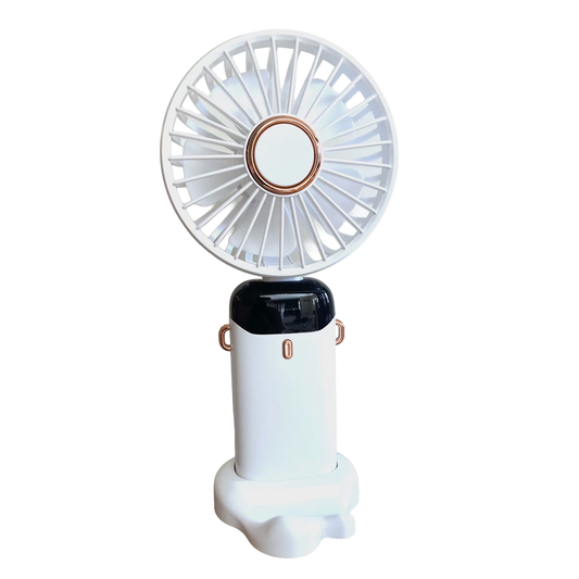 Adjustable Handheld Cooling Fan, Multi-Speed Rechargeable Personal Cooler With Scent Diffusion Compartment And Foldable Base