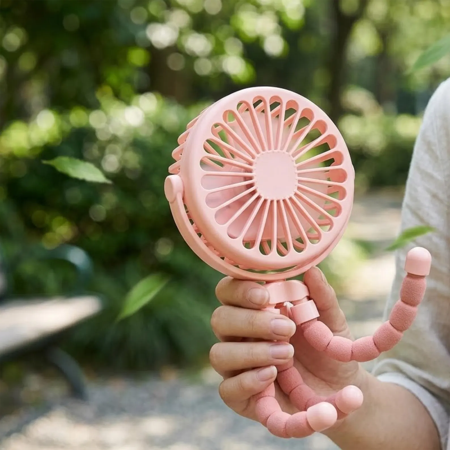 Flexible Tripod Handheld Cooling Fan, Rechargeable 3-Speed Mini Air Cooler For Stroller Mounting And Outdoor Activities