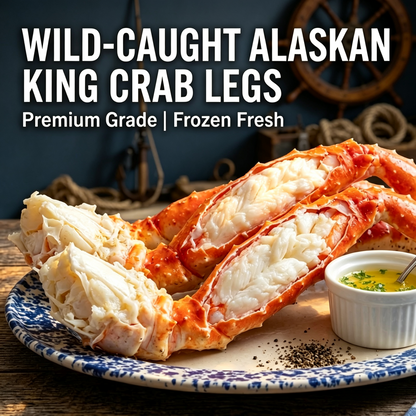 Premium Wild-Caught AlaskanKing Crab Legs - Jumbo Size,Flash Frozen for Freshness